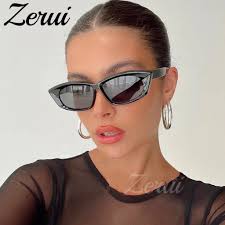 Fashion Cat Eye Sunglasses Customized Logo Vintage Small Frame Black Sun  Glasses Women Candy Color Female