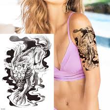 Temporary Tattoo Sleeves Tatoo Sticker Sketches Tattoo Designs Black Big Tattoo Sleeve Pattern Dragon Horse Tattoo Fake For Men Temporary Tattoos Aliexpress