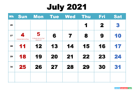 Us edition with federal holidays and observances; Free Printable 2021 Calendar July As Word Pdf