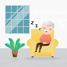 Download Old Man Sleeping In An Armchair Cute Grandpa Sleeping On Sofa Old Man Cartoon Sleeping Drawing Sleep