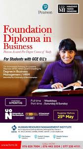 Foundation Diploma In Business For Students With O Ls Resource Management Mba Graduation Human Resource Management