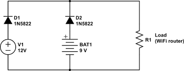 Provides circuit diagrams showing the circuit connections. Power A 12v Dc Wifi Router Using 6v Relay As Switch Between Two Power Sources Electrical Engineering Stack Exchange