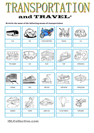 Transportation Travel Vocabulary Transportation Vocabulary Prepositions Kindergarten