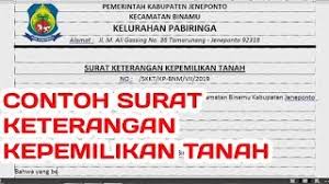 Surat perjanjian jual beli tanah. Contoh Surat Kepemilikan Tanah Youtube