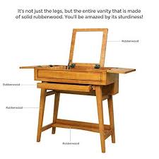 Amazon Com Vasagle Vanity Table With Flip Top Mirror Solid Wood Makeup Dressing Table Desk 6 Organiz Dressing Table Desk Makeup Dressing Table Vanity Table