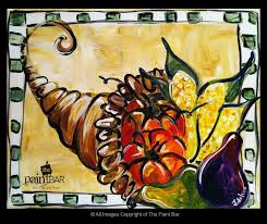 Thanksgiving Funky Cornucopia Painting Painting Artwork Painting Autumn Art