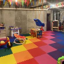 Economical foam mats for kid's rooms you can easily build a colorful, safe, and soft kids play area in your basement with waterproof eva foam floor puzzle tiles. Basement Playroom Flooring Features Best Playmats For Kids Guide