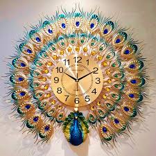 Check spelling or type a new query. Luxury Gold Peacock Clock Quartz Clock Mute Wall Clock Home Living Room Decoration Wish