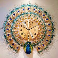Check spelling or type a new query. Luxury Gold Peacock Clock Quartz Clock Mute Wall Clock Home Living Room Decoration Wish