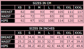 Size Charts Www 19black Co Nz