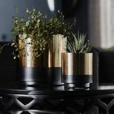 Black And Gold Design For Pots Paint Flower Pots Black Gold Blk Copper Better Gold Flower Pot Painted Flower Pots Gold Planter