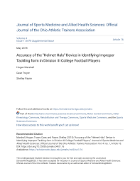 Accuracy of the "Helmet Halo" Device in Identifying Improper Tackling form  in Division III College Football Players