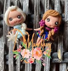 Frozen Inspired Clays, Anna Clay, Elsa Clay, Bow Clay, Bow Center Piece,  Bow Embellishment