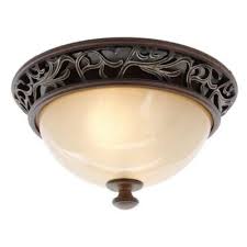Metal flush mount hampton bay 7 in. Hampton Bay Caffe Patina 2 Light Flush Mount Living Room Lighting Ceiling Fixtures Light
