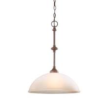 Hampton Bay Bristol Collection 1 Light Nutmeg Bronze Pendant With Tea Stained Glass Shade Fnk8911al The Home Depot Glass Shades Hampton Bay Bronze Pendant