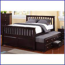 Queen Bed With Trundle Unit Perfect For Your Pups To Still Sleep With You Not Not Take Over Th Bedroom Sets Furniture Queen Trundle Bed Bedroom Sets For Sale