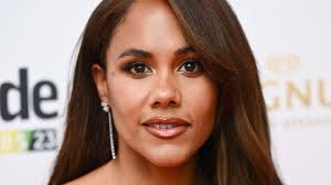 Alex Scott has a princess moment in billowing strapless gown