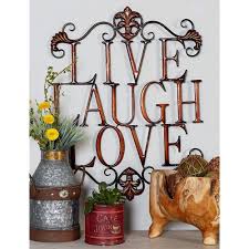 Live Laugh Love Metal Wall Art Brown By Benzara Abstract Metal Wall Art Brown Wall Art Stratton Home Decor