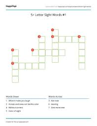 Play the free online crossword puzzle from the atlantic, created by puzzle constructor, caleb madison. 5 Letter Sight Words 1 Free Crossword Puzzle Worksheets Happi Papi