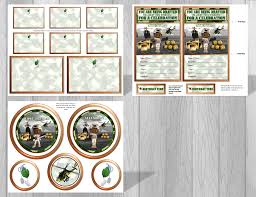 Military party decor ideas with military themed food and decorations. Printable Camouflage Party Supplies Military Birthday Decorations