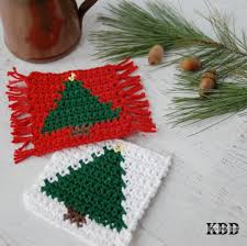 Mug Rug Pattern Series Part 2 Christmas Tree Katie Bug Design Mug Rug Patterns Christmas Mug Rugs Holiday Crochet