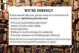 Massybooks On Twitter Massy Books Is Hiring Position Is Part Time 20 Hrs Week
