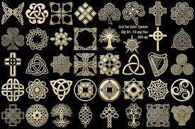 When it comes to symbolism in art, the celts had a very different viewpoint to neighbouring cultures such as the greeks and etruscans. Gold Foil Celtic Symbols Knots Crosses Clip Art 241259 Illustrations Design Bundles