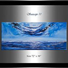 It can be a group of ocean art canvases or framed ocean art. Large Ocean Painting Beach Canvas Abstract Seascape Painting Wall Art On Canvas Ebay