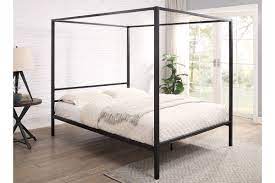 Black king canopy bed frame. Chalfont Black Four Poster Metal Bed Frame Single Small Double Double King Sizes Crazypricebeds Com