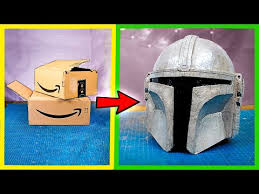 122 How To Make An Amazing Mandalorian Helmet With Cardboard Youtube Mandalorian Helmet Star Wars Diy Diy Halloween Costumes Easy