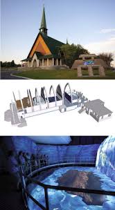 L Eglise Saint Georges Baie Comeau Quebec Est Convertie En Station D Exploration Glaciaire Au Sein Du Jardin Des Sydney Opera House Opera House House Styles
