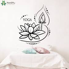 Us 7 12 25 Off Yoyoyu Wall Decal Lotus Flower Creative Wall Sticker Yoga Studio Meditation Buddhism Art Wallpaper Buddha Home Decor Mural Ct724 In