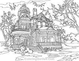 Free haunted house coloring page printable. Haunted House Coloring Pages Free