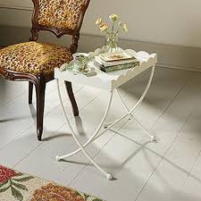 Sauder Eden Rue Cream Metal End Side Table 419430 Round Glass Table Top End Tables Furniture