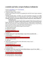 Check spelling or type a new query. Contoh Soal Teks Cerpen Bahasa Indonesia