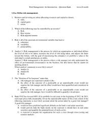 These included more detailed and demanding capital, R41 Risk Management An Introduction Q Bank Lo Define Risk Management Business And Investing Are About Allocating Resources And Capital To Chosen Risks Capital Studocu