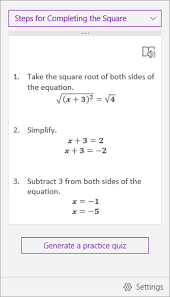 Solve Math Equations With Math Assistant In Onenote Equations Solving Completing The Square