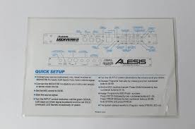 Alesis Midiverb Ii Quick Setup Program Chart