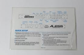 Alesis Midiverb Ii Quick Setup Program Chart