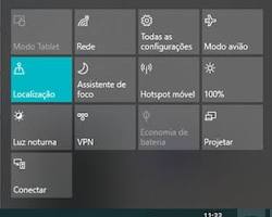 Imagem de Tecla Windows Central de Ações
