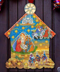 Nativity Wooden Advent Calendar Door Hanger Wooden Christmas Advent Calendar Wooden Advent Calendar Christmas Decorations Advent Calendar