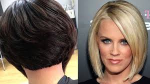 Avoid center parts and long hair that goes toward the temples, as these elements add width to the face. Popular Bob Haircuts For Round Faces Round Faces Hairstyles For Women Round Face Bob Hair Cut Youtube