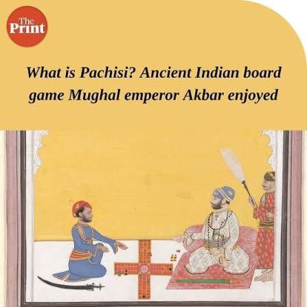 Rajput men playing the game of Puchesee - 1860s A print by Eugene Clutterbuck Impey in the early 1860s showing a group of men from Rajasthan in northern India playing pachisi. This