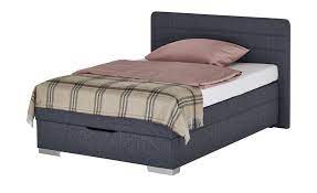 Schönes weißes bett 120x200 inkl höhenverstellbarem lattenrost und nachtkasten. Boxspringbett Hackney 120x200 Cm Grau Blau Hoffner