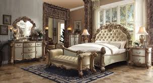 Acme Vendome California King Bed Bone Pu Gold Patina 22994ck Luxuryclassicbedroomfurniture Bedroom Set Gold Bedroom Bedroom Sets Queen