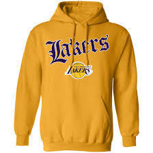 Older kids' nike nba pullover fleece hoodie. Old English Los Angeles Lakers Hoodie Sweatshirt Tipatee