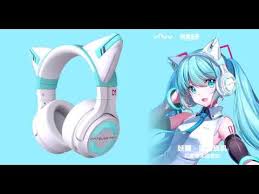 Sakura miku image headphones a hatsune headphone. Yowu X Hatsune Miku Cat Ear Headphones Unboxing Youtube