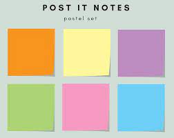 Primary Colors Digital Notebook Cover Set 6 Colors Etsy Post It Notes Good Notes Notes