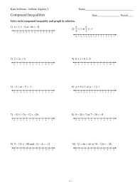 Compound Inequalities Ks Ia2 Kuta Software