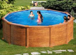 Piscine En Kit Hors Sol Acier Immitation Bois 5 50m De Diametre Piscine En Ligne Arobase Piscines